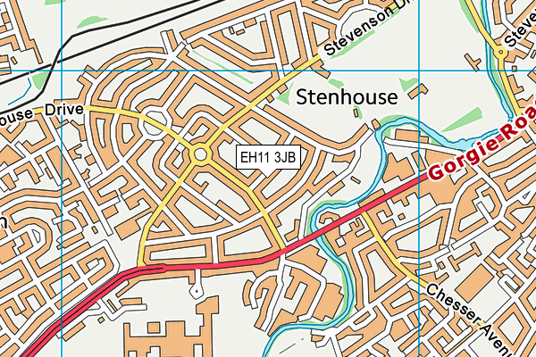 EH11 3JB map - OS VectorMap District (Ordnance Survey) EH11 3JB map - OS VectorMap District (Ordnance Survey)