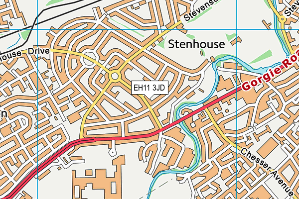 EH11 3JD map - OS VectorMap District (Ordnance Survey) EH11 3JD map - OS VectorMap District (Ordnance Survey)