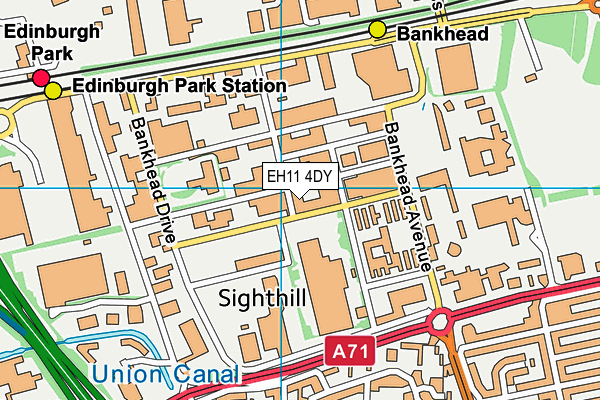 EH11 4DY map - OS VectorMap District (Ordnance Survey)