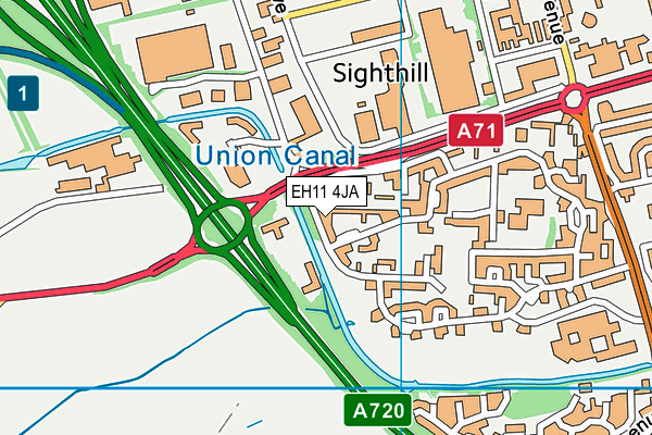 EH11 4JA map - OS VectorMap District (Ordnance Survey) EH11 4JA map - OS VectorMap District (Ordnance Survey)