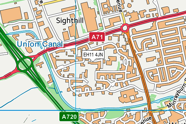 EH11 4JN map - OS VectorMap District (Ordnance Survey) EH11 4JN map - OS VectorMap District (Ordnance Survey)
