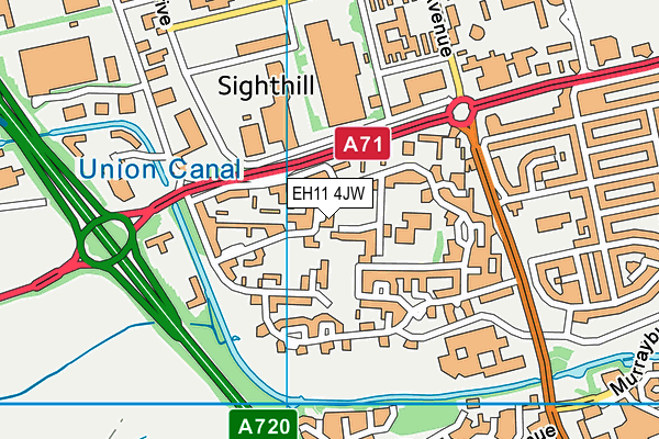 EH11 4JW map - OS VectorMap District (Ordnance Survey) EH11 4JW map - OS VectorMap District (Ordnance Survey)