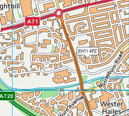 EH11 4PZ map - OS VectorMap District (Ordnance Survey) EH11 4PZ map - OS VectorMap District (Ordnance Survey)