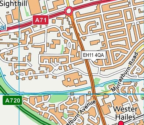 EH11 4QA map - OS VectorMap District (Ordnance Survey) EH11 4QA map - OS VectorMap District (Ordnance Survey)