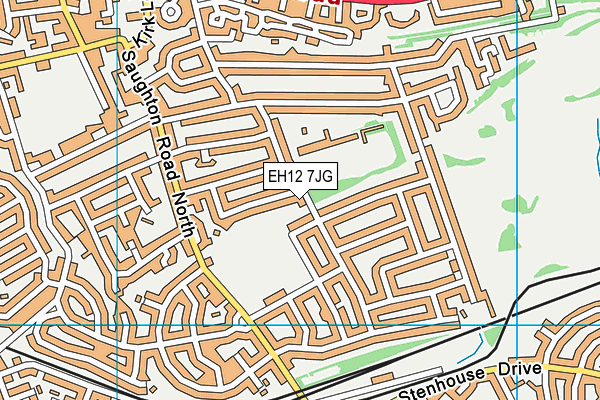 EH12 7JG map - OS VectorMap District (Ordnance Survey) EH12 7JG map - OS VectorMap District (Ordnance Survey)