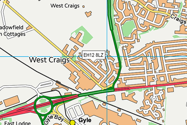 EH12 8LZ map - OS VectorMap District (Ordnance Survey)