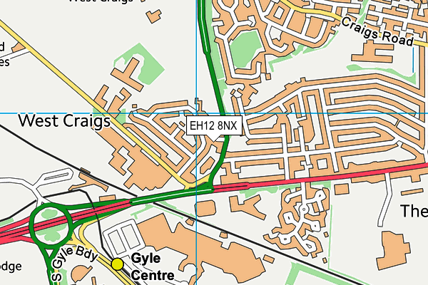 EH12 8NX map - OS VectorMap District (Ordnance Survey)