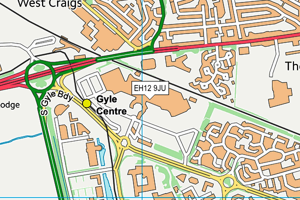 EH12 9JU map - OS VectorMap District (Ordnance Survey) EH12 9JU map - OS VectorMap District (Ordnance Survey)
