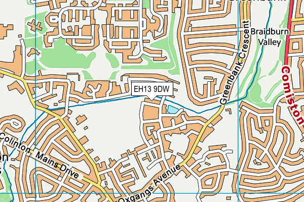 EH13 9DW map - OS VectorMap District (Ordnance Survey) EH13 9DW map - OS VectorMap District (Ordnance Survey)