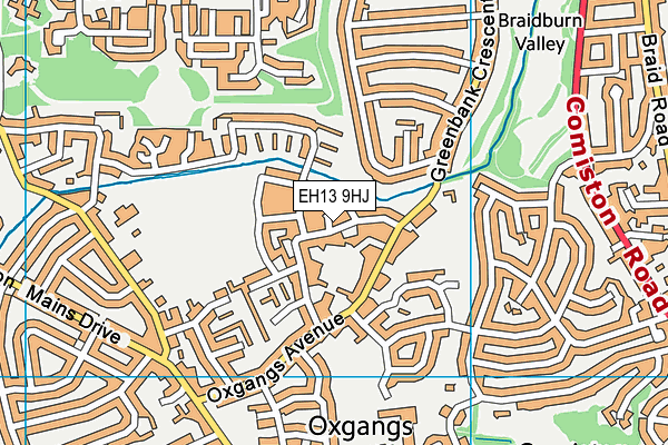 EH13 9HJ map - OS VectorMap District (Ordnance Survey) EH13 9HJ map - OS VectorMap District (Ordnance Survey)