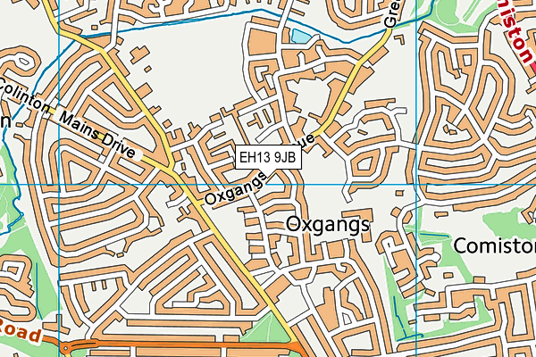 EH13 9JB map - OS VectorMap District (Ordnance Survey) EH13 9JB map - OS VectorMap District (Ordnance Survey)