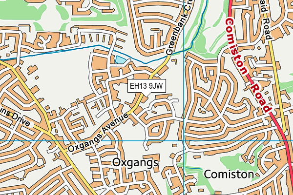 EH13 9JW map - OS VectorMap District (Ordnance Survey) EH13 9JW map - OS VectorMap District (Ordnance Survey)