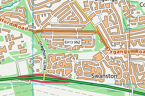 EH13 9NZ map - OS VectorMap District (Ordnance Survey) EH13 9NZ map - OS VectorMap District (Ordnance Survey)