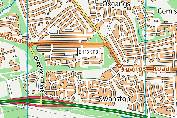 EH13 9PB map - OS VectorMap District (Ordnance Survey) EH13 9PB map - OS VectorMap District (Ordnance Survey)
