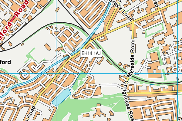 EH14 1AJ map - OS VectorMap District (Ordnance Survey) EH14 1AJ map - OS VectorMap District (Ordnance Survey)