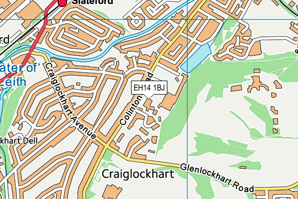 EH14 1BJ map - OS VectorMap District (Ordnance Survey) EH14 1BJ map - OS VectorMap District (Ordnance Survey)