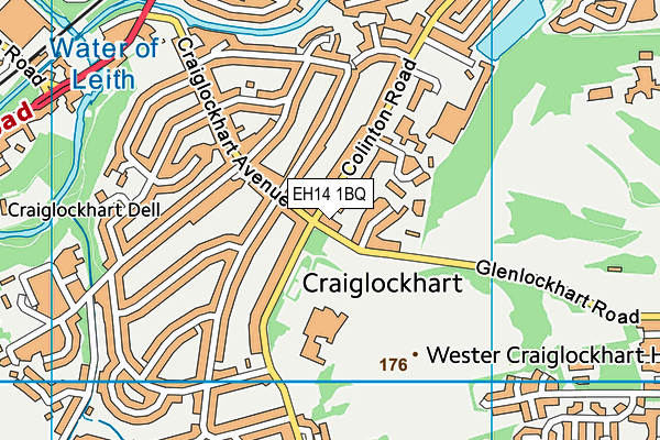 EH14 1BQ map - OS VectorMap District (Ordnance Survey)
