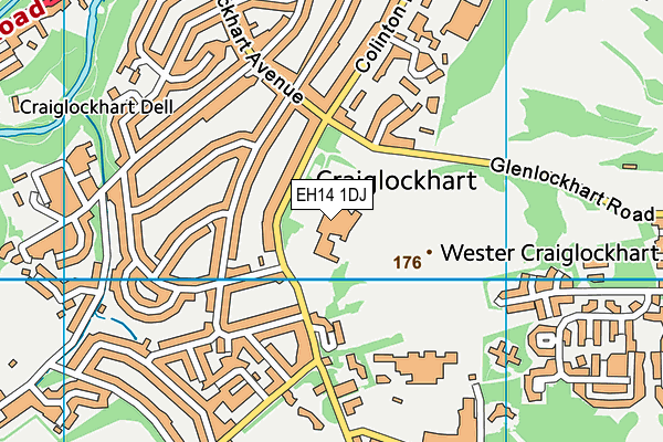 EH14 1DJ map - OS VectorMap District (Ordnance Survey) EH14 1DJ map - OS VectorMap District (Ordnance Survey)