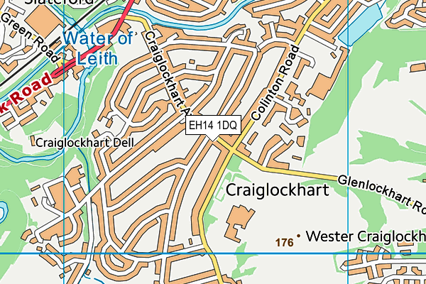 EH14 1DQ map - OS VectorMap District (Ordnance Survey) EH14 1DQ map - OS VectorMap District (Ordnance Survey)