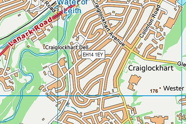 EH14 1EY map - OS VectorMap District (Ordnance Survey) EH14 1EY map - OS VectorMap District (Ordnance Survey)
