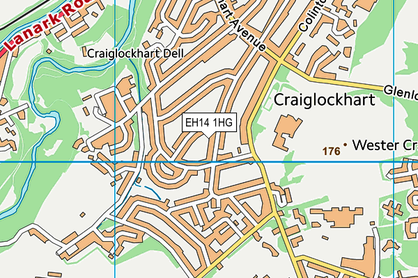 EH14 1HG map - OS VectorMap District (Ordnance Survey) EH14 1HG map - OS VectorMap District (Ordnance Survey)