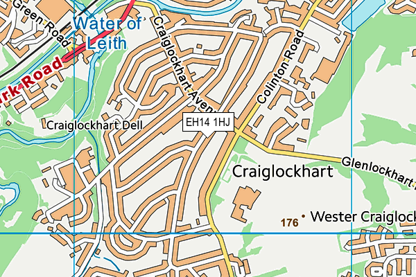 EH14 1HJ map - OS VectorMap District (Ordnance Survey) EH14 1HJ map - OS VectorMap District (Ordnance Survey)