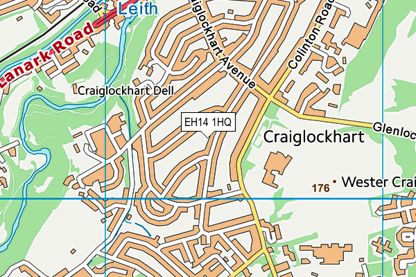 EH14 1HQ map - OS VectorMap District (Ordnance Survey) EH14 1HQ map - OS VectorMap District (Ordnance Survey)