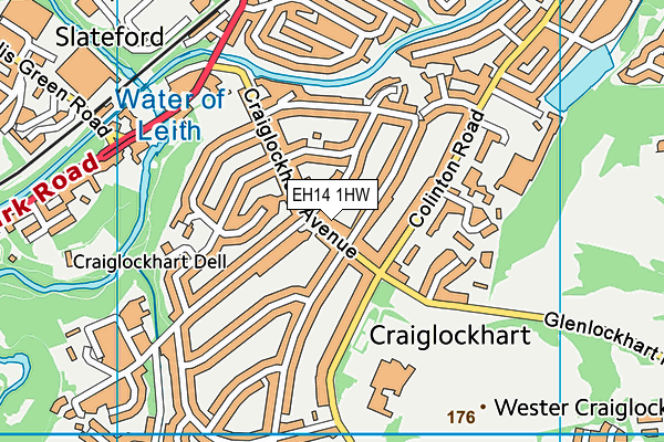 EH14 1HW map - OS VectorMap District (Ordnance Survey) EH14 1HW map - OS VectorMap District (Ordnance Survey)