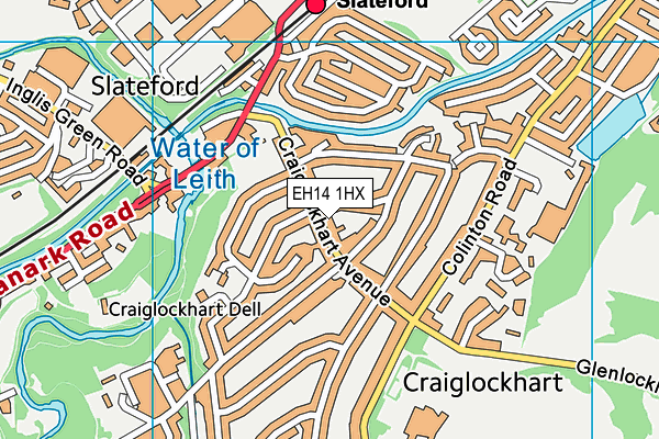 EH14 1HX map - OS VectorMap District (Ordnance Survey) EH14 1HX map - OS VectorMap District (Ordnance Survey)
