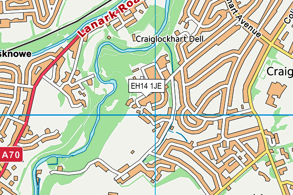 EH14 1JE map - OS VectorMap District (Ordnance Survey) EH14 1JE map - OS VectorMap District (Ordnance Survey)