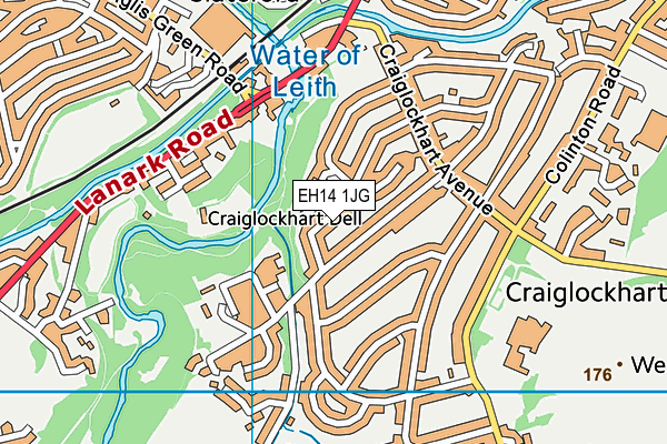 EH14 1JG map - OS VectorMap District (Ordnance Survey) EH14 1JG map - OS VectorMap District (Ordnance Survey)