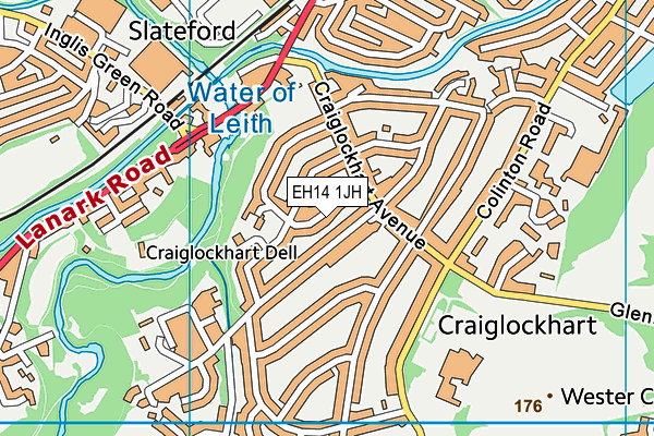 EH14 1JH map - OS VectorMap District (Ordnance Survey)