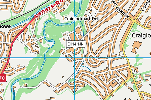 EH14 1JN map - OS VectorMap District (Ordnance Survey) EH14 1JN map - OS VectorMap District (Ordnance Survey)