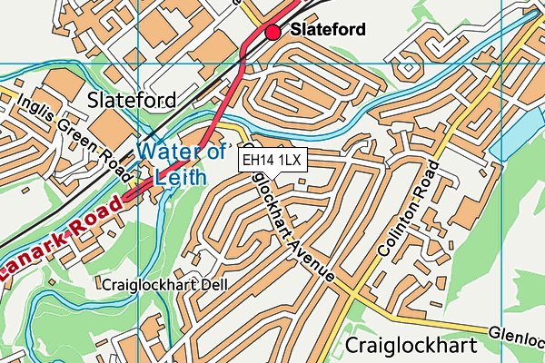 EH14 1LX map - OS VectorMap District (Ordnance Survey) EH14 1LX map - OS VectorMap District (Ordnance Survey)