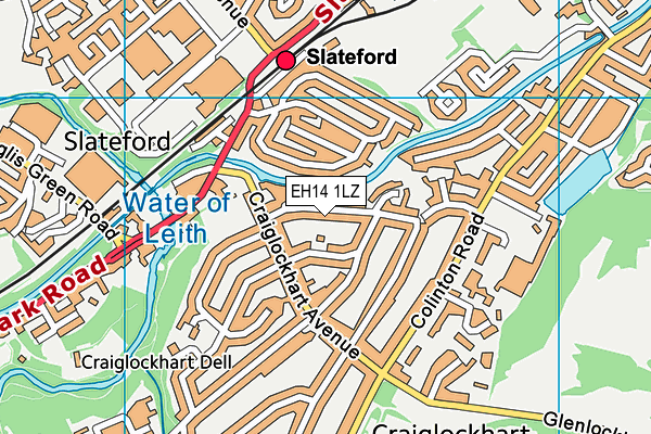 EH14 1LZ map - OS VectorMap District (Ordnance Survey) EH14 1LZ map - OS VectorMap District (Ordnance Survey)