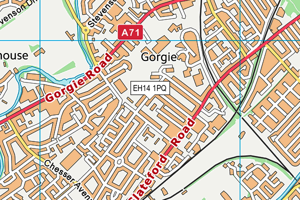 EH14 1PQ map - OS VectorMap District (Ordnance Survey)