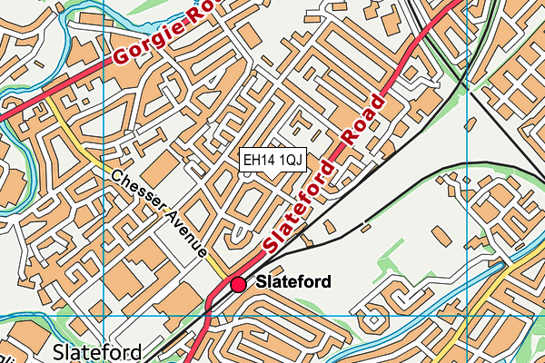 EH14 1QJ map - OS VectorMap District (Ordnance Survey)