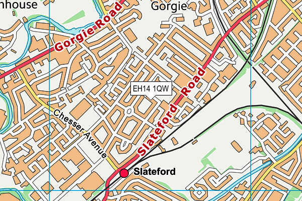 EH14 1QW map - OS VectorMap District (Ordnance Survey) EH14 1QW map - OS VectorMap District (Ordnance Survey)