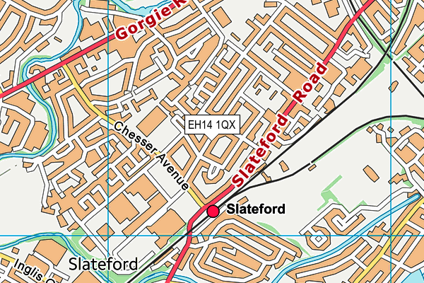 EH14 1QX map - OS VectorMap District (Ordnance Survey) EH14 1QX map - OS VectorMap District (Ordnance Survey)