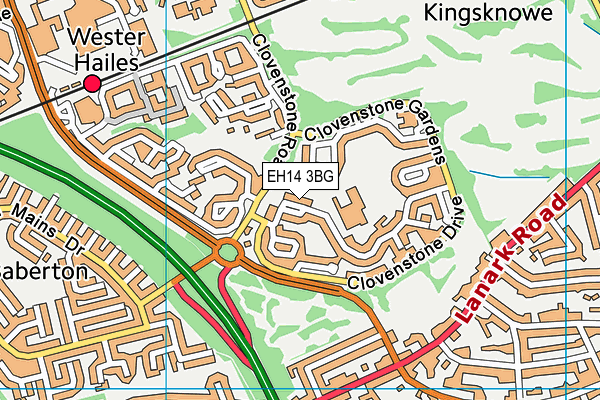 EH14 3BG map - OS VectorMap District (Ordnance Survey) EH14 3BG map - OS VectorMap District (Ordnance Survey)