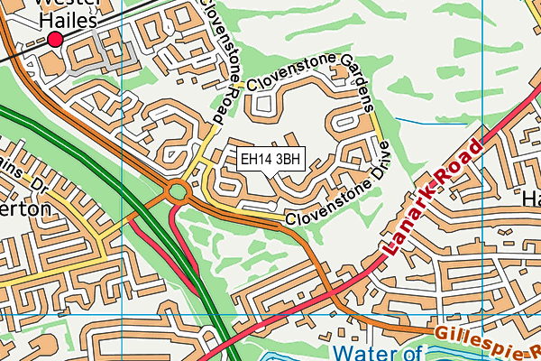 EH14 3BH map - OS VectorMap District (Ordnance Survey) EH14 3BH map - OS VectorMap District (Ordnance Survey)