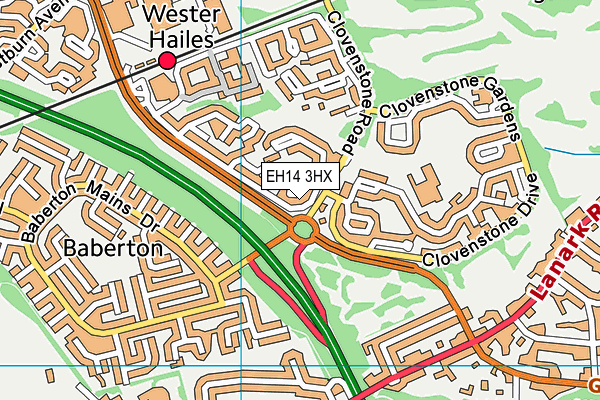 EH14 3HX map - OS VectorMap District (Ordnance Survey) EH14 3HX map - OS VectorMap District (Ordnance Survey)