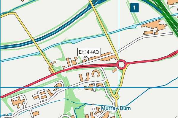 EH14 4AQ map - OS VectorMap District (Ordnance Survey) EH14 4AQ map - OS VectorMap District (Ordnance Survey)