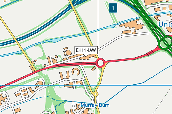 EH14 4AW map - OS VectorMap District (Ordnance Survey) EH14 4AW map - OS VectorMap District (Ordnance Survey)