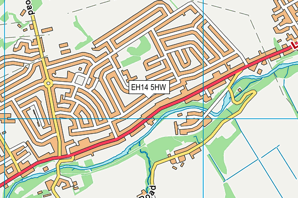 EH14 5HW map - OS VectorMap District (Ordnance Survey)