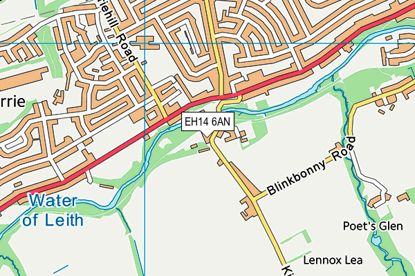 EH14 6AN map - OS VectorMap District (Ordnance Survey) EH14 6AN map - OS VectorMap District (Ordnance Survey)