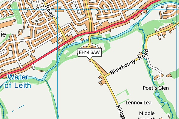 EH14 6AW map - OS VectorMap District (Ordnance Survey) EH14 6AW map - OS VectorMap District (Ordnance Survey)