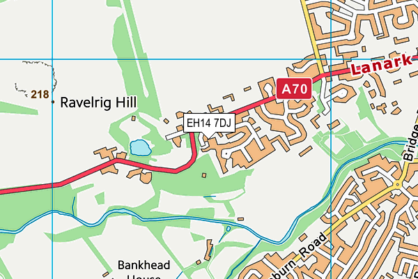 EH14 7DJ map - OS VectorMap District (Ordnance Survey) EH14 7DJ map - OS VectorMap District (Ordnance Survey)