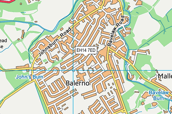 EH14 7ED map - OS VectorMap District (Ordnance Survey) EH14 7ED map - OS VectorMap District (Ordnance Survey)