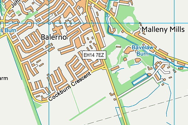 EH14 7EZ map - OS VectorMap District (Ordnance Survey) EH14 7EZ map - OS VectorMap District (Ordnance Survey)